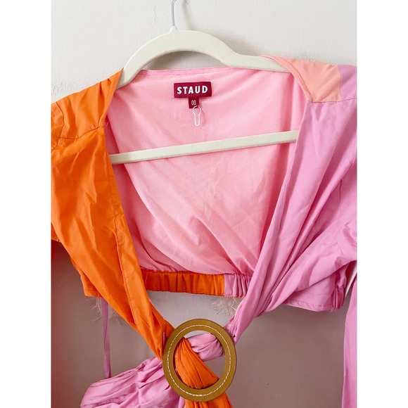 STAUD Orange and Pink Mini Dress - Picture 11 of 12